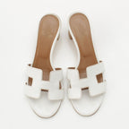 Hermes Oasis Leather Motif Sandals White — view 2