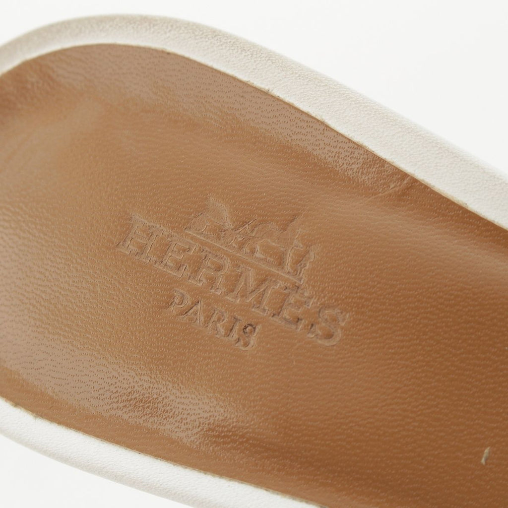 Hermes Oasis Leather Motif Sandals White — view 7