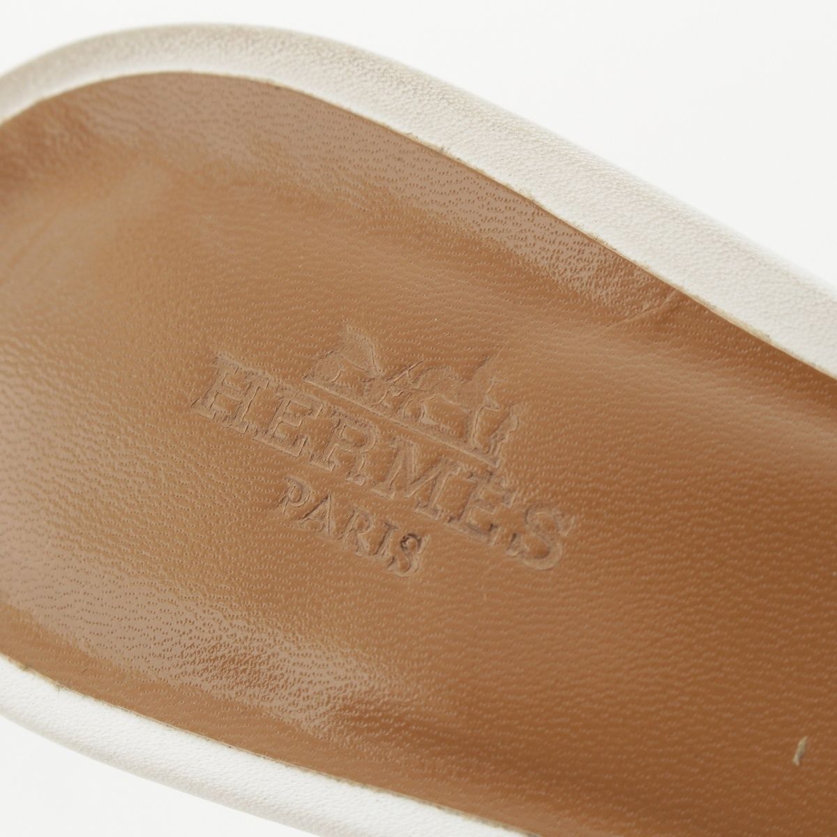 Hermes Oasis Leather Motif Sandals White — view 7