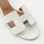 Hermes Oasis Leather Motif Sandals White — view 6