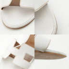 Hermes Oasis Leather Motif Sandals White — view 8