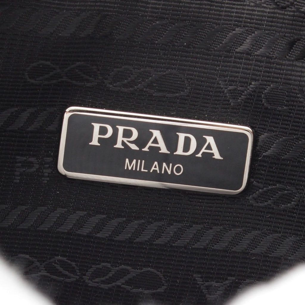 Prada Re Edition Nylon Leather Tessuto Shoulder Bag Black — view 7