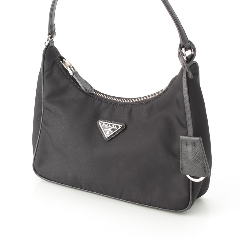 Prada Re Edition Nylon Leather Tessuto Shoulder Bag Black — view 2