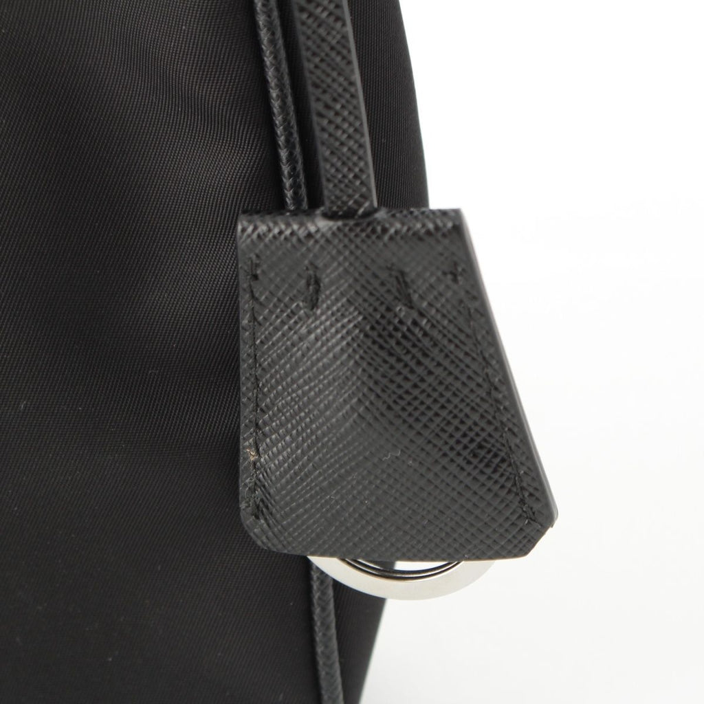 Prada Re Edition Nylon Leather Tessuto Shoulder Bag Black — view 9