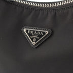Prada Re Edition Nylon Leather Tessuto Shoulder Bag Black — view 8