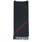 Gucci GG Pattern Sherry Line Wool Fringe Scarf — view 2