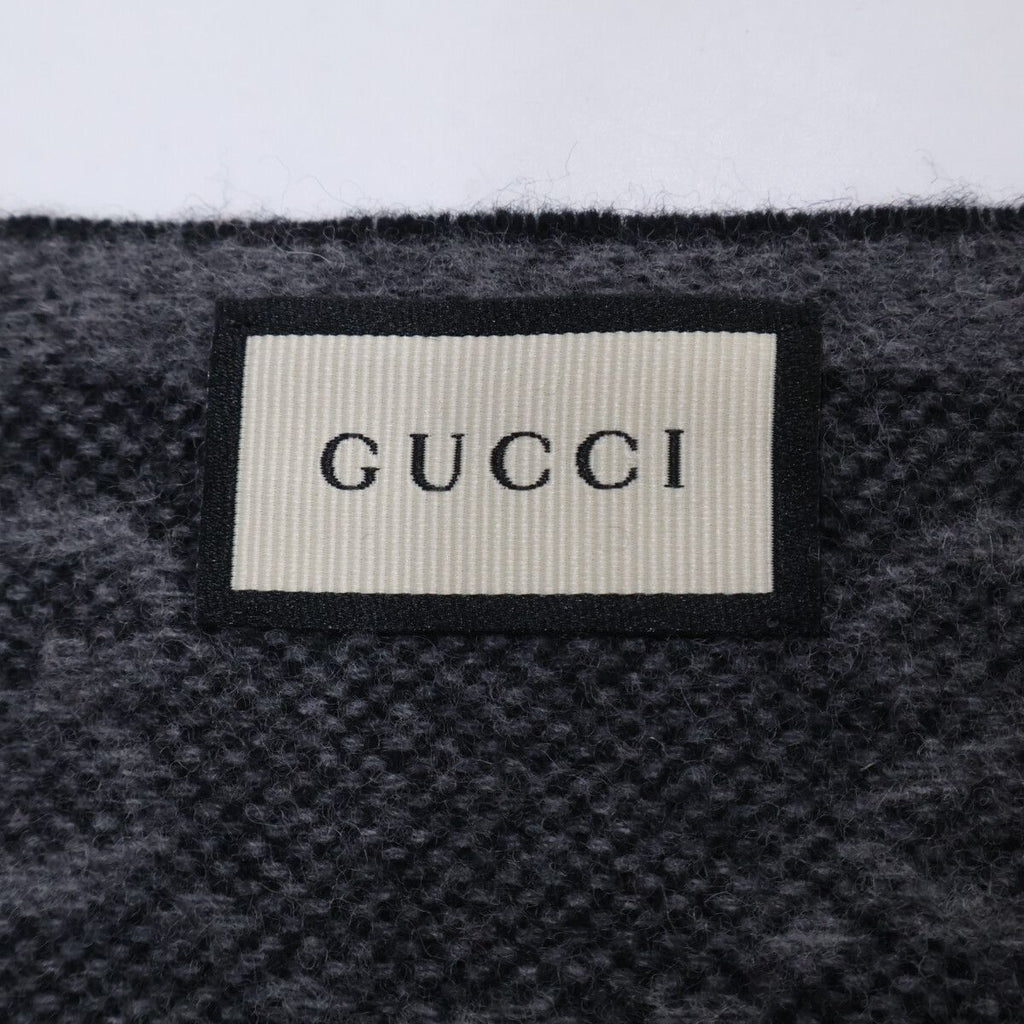 Gucci GG Pattern Sherry Line Wool Fringe Scarf — view 4