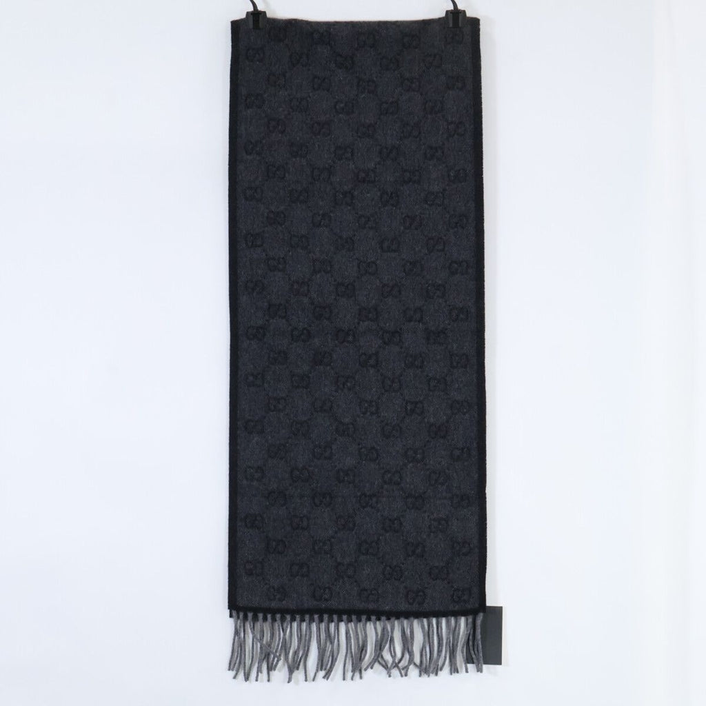 Gucci GG Pattern Sherry Line Wool Fringe Scarf — view 3