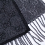 Gucci GG Pattern Sherry Line Wool Fringe Scarf — view 9