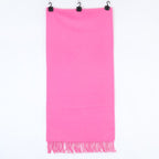 Hermes Logo Embroidery Cashmere Fringe Scarf — view 3