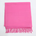 Hermes Logo Embroidery Cashmere Fringe Scarf