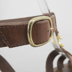 Celine Leather Trio Gladiator Sandals Shoes Brown — view 4