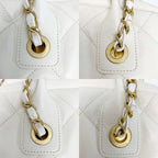 Chanel Quilted Top Handle Lambskin White 2-Way Handbag — view 5