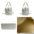 Chanel Quilted Top Handle Lambskin White 2-Way Handbag — view 3