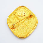 Chanel Brooch Vintage Quilted Diamond Gold Plated — view 6