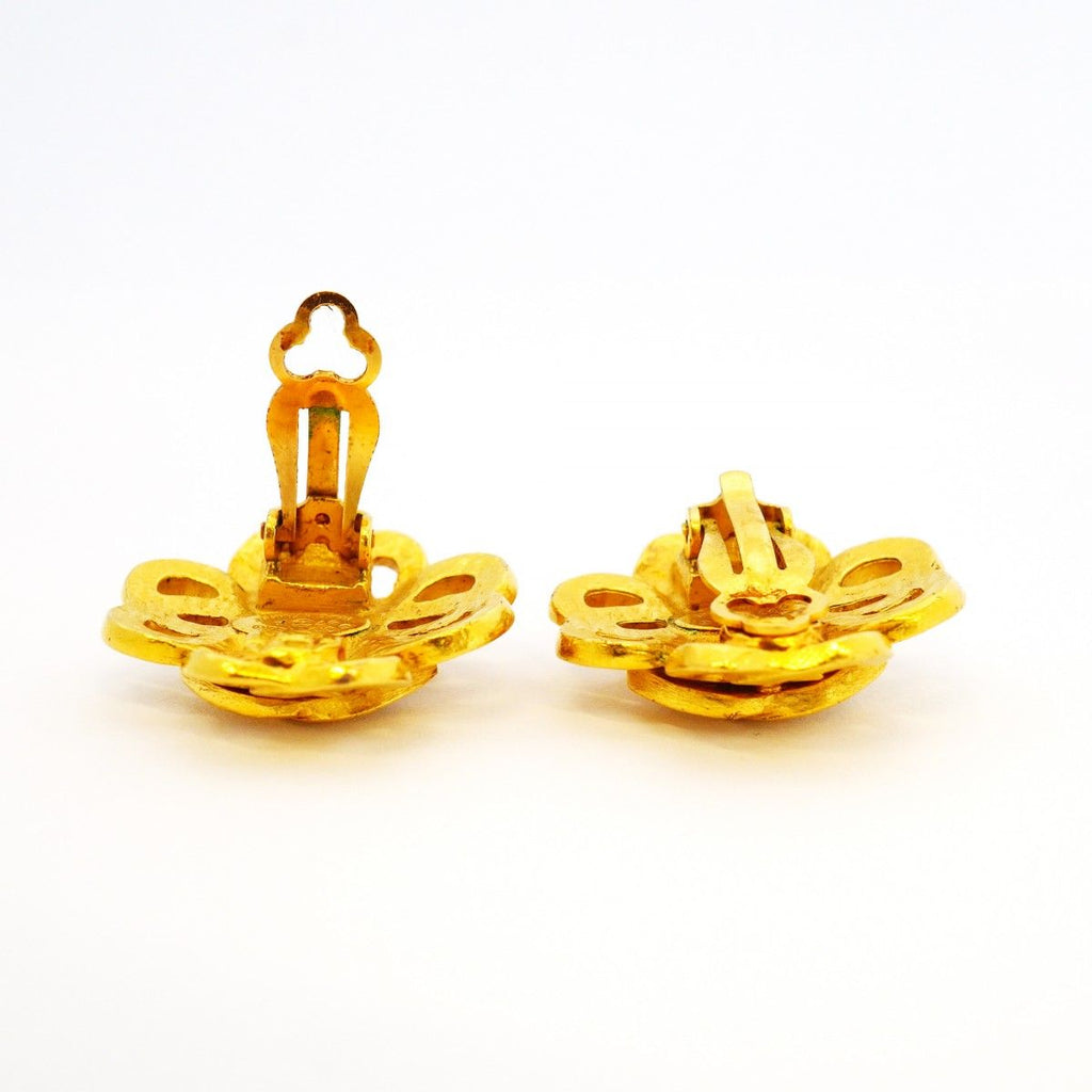 Chanel Earrings Vintage CC Logo Gold Plated — view 3