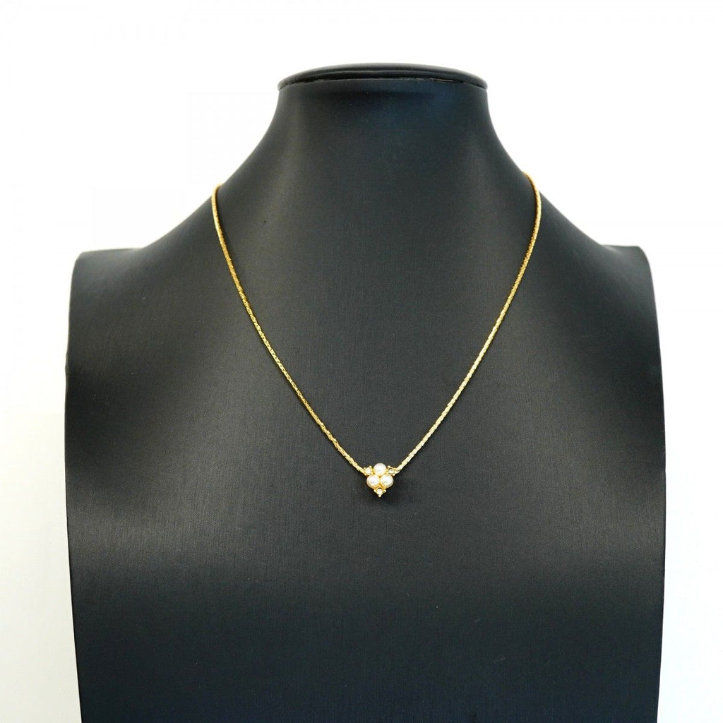 Dior Necklace Gold Plated Faux Pearl Rhinestone — view 5