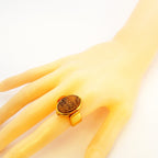 Chanel Ring Vintage CC Logo Gold Plated Gripoix — view 6