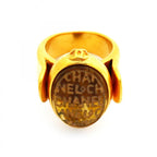 Chanel Ring Vintage CC Logo Gold Plated Gripoix — view 3