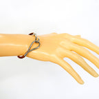 Hermes Bracelet Jumbo Hook Metal Leather Silver Brown — view 6