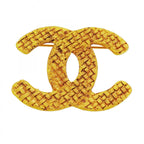 Chanel Brooch Vintage CC Logo Gold Plated