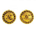 Chanel Earrings Vintage CC Logo Round