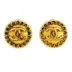 Chanel Earrings Vintage CC Logo Round