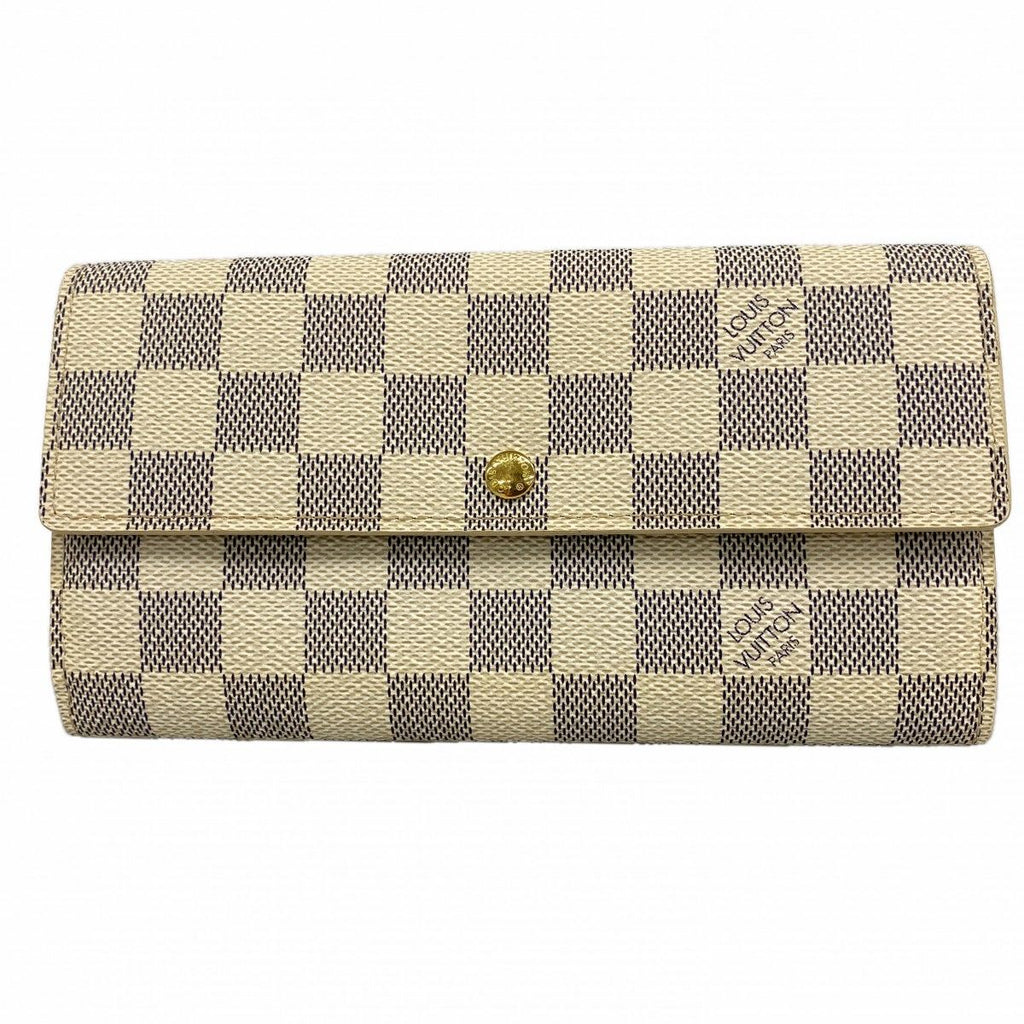 Louis Vuitton Wallet Damier Azur Portefeuille Sarah White