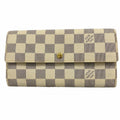 Louis Vuitton Wallet Damier Azur Portefeuille Sarah White