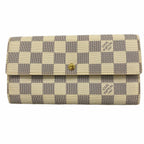 Louis Vuitton Wallet Damier Azur Portefeuille Sarah White