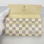 Louis Vuitton Wallet Damier Azur Portefeuille Sarah White — view 9