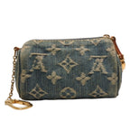 Louis Vuitton Monogram Denim Mini Trousse Speedy PM Strap Blue Handbag — view 2