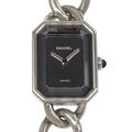 Chanel Premier L Stainless Steel Kuo Analog Display Black Dial Watch