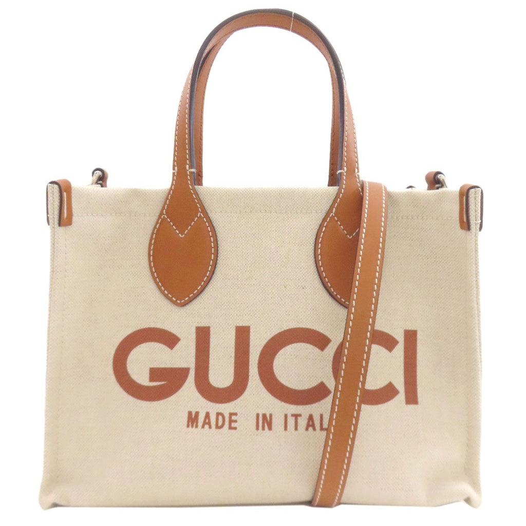 Gucci Print 2-Way Handbag Canvas