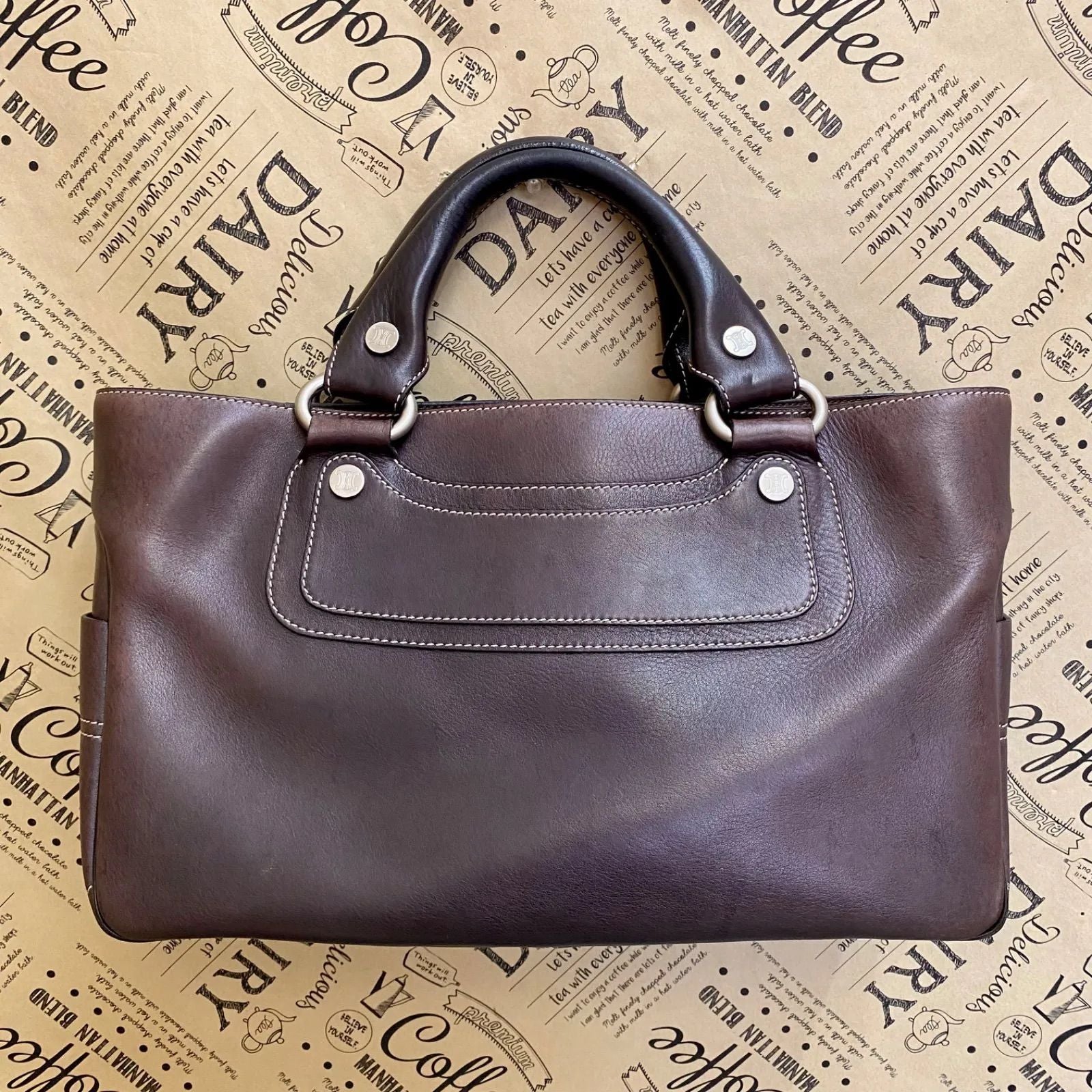 Celine Hand Tote Boogie Leather Brown