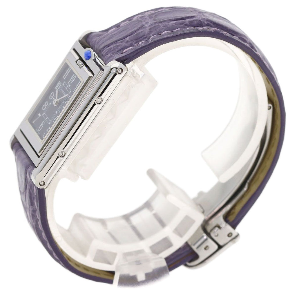 Cartier Tank Basculant Watch SS Leather — view 3