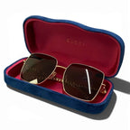 Gucci Gold Metal Sunglasses Eyewear — view 5