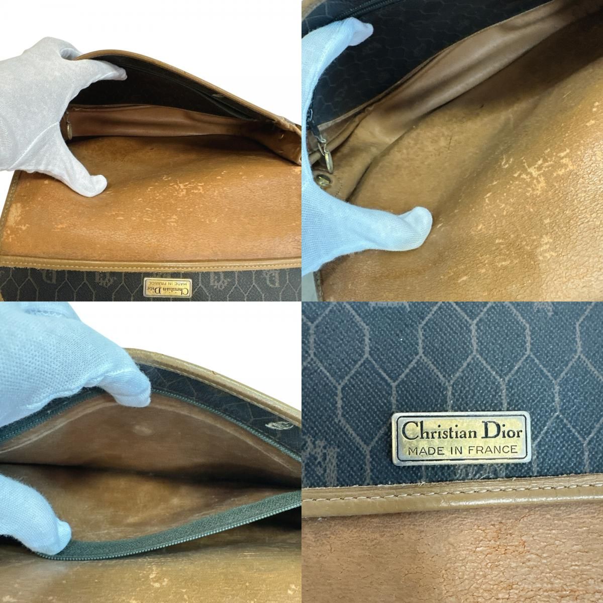 Dior Vintage CD Logo Pochette Honeycomb Shoulder — view 8