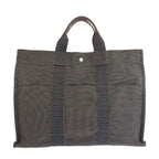 Hermes Her Line Gray Silver Polyamide Polyester Tote