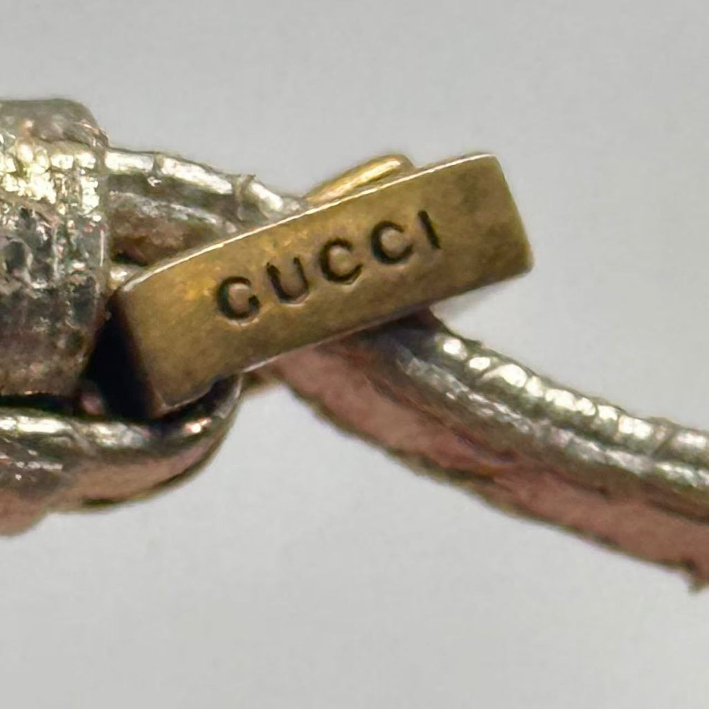 Gucci High Sandals GG Marmont Double Log Leather Gold — view 9