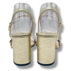 Gucci High Sandals GG Marmont Double Log Leather Gold — view 7
