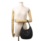 Fendi Handbag Zucchino Shoulder Canvas Leather Bag Black — view 4