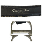 Dior Vintage Trotter 75 cm Navy Silver Canvas Belt — view 3