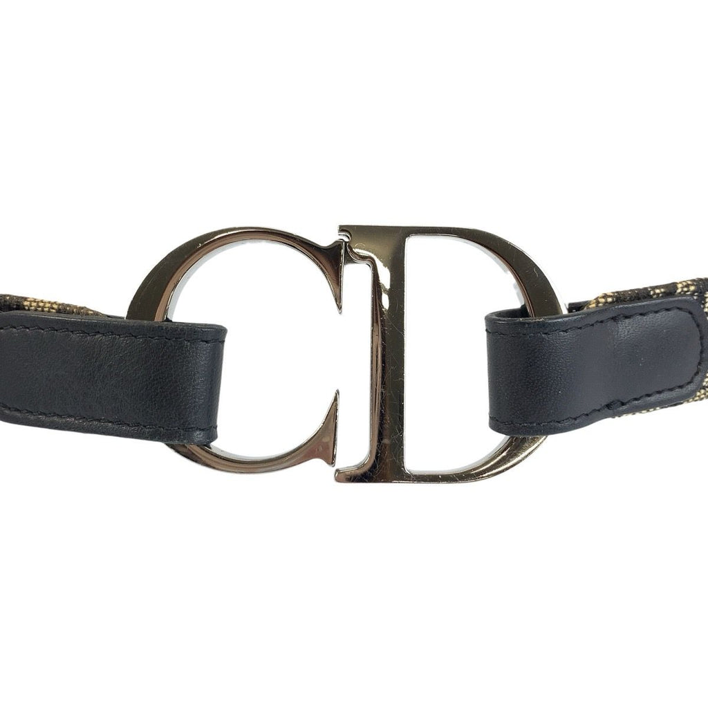 Dior Vintage Trotter 75 cm Navy Silver Canvas Belt — view 5
