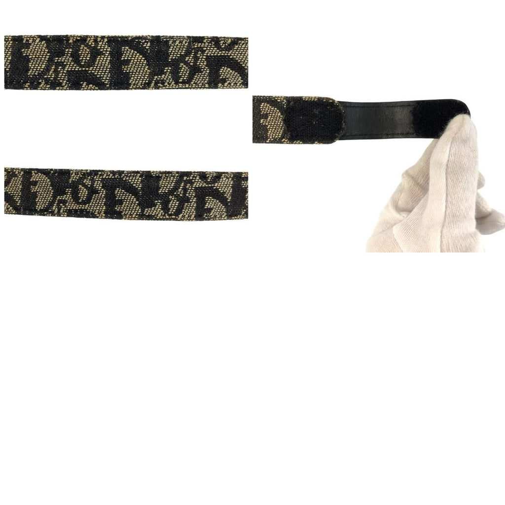 Dior Vintage Trotter 75 cm Navy Silver Canvas Belt — view 9