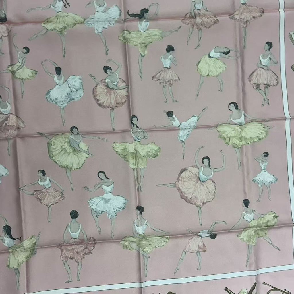 Hermes Carre 90 Scarf Silk la Dance Ballet Dancer Ballerina Pink — view 6