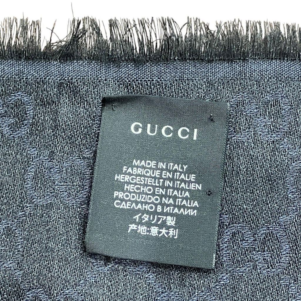 Gucci GG Line Shawl Wool Silk Scarf — view 4