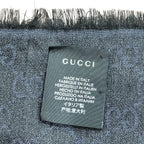 Gucci GG Line Shawl Wool Silk Scarf — view 4