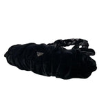 Prada Velvet Plastic Chain Shoulder Bag Black — view 5