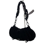 Prada Velvet Plastic Chain Shoulder Bag Black — view 2